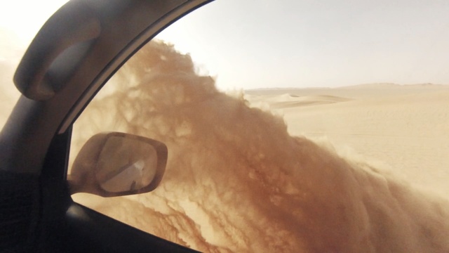 Video Reference: Eyewear, Natural environment, Sunglasses, Rear-view mirror, Automotive mirror, Landscape, Auto part, Sand