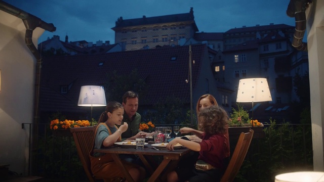 Video Reference: Sky, Restaurant, Table, Fun, Vacation, Room, Sitting, Photography, Meal, Night