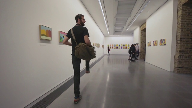 Video Reference: Art gallery, Tourist attraction, Standing, Museum, Snapshot, Art, Fashion, Shoulder, Joint, Visual arts