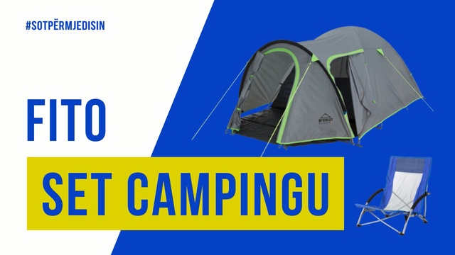 Video Reference: blue, yellow, product, text, product, font, line, tent, area, brand