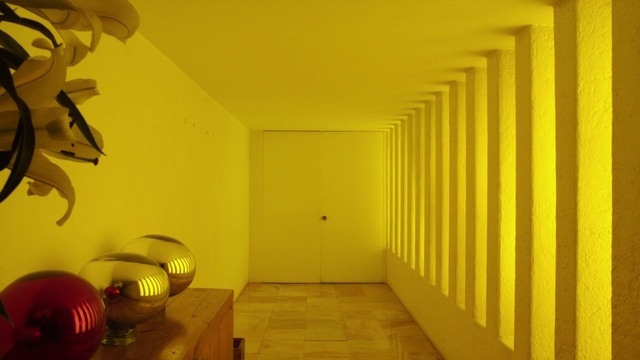 Video Reference: Yellow, Room, Wall, Architecture, Ceiling, Interior design, House, Wood, Building, Floor