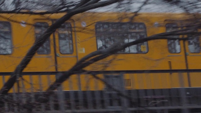 Video Reference: Yellow, Transport, Art, Tree, Vehicle, Graffiti, Electrical supply, Rolling stock, Metal