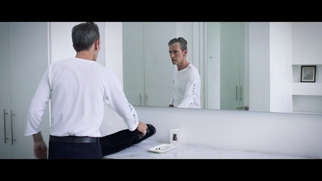 Video Reference: white, photograph, shoulder, furniture, sitting, joint, floor, window, Person