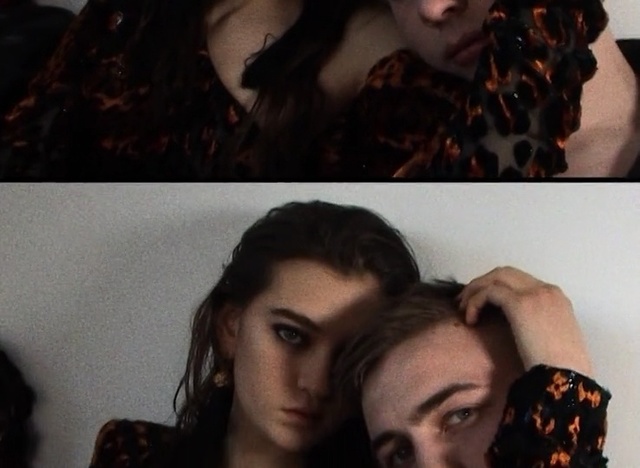Video Reference: black hair, girl, mouth, interaction, neck, brown hair, finger, long hair, selfie, Person