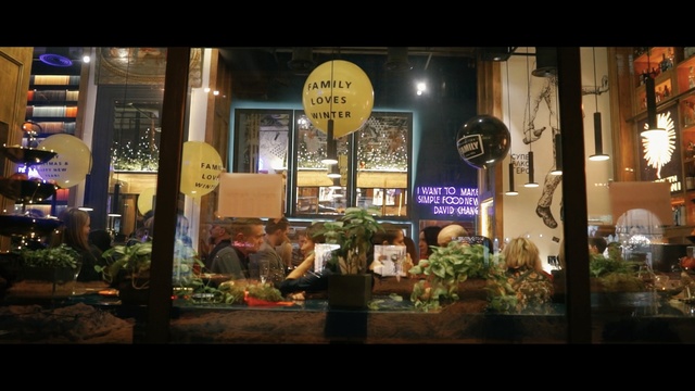 Video Reference: floristry, night, display window, Person