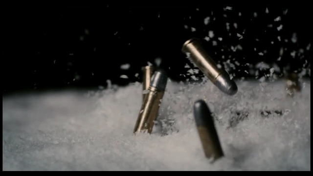 Video Reference: ammunition, bullet, gun accessory, snow, atmosphere, freezing, font, space, ice