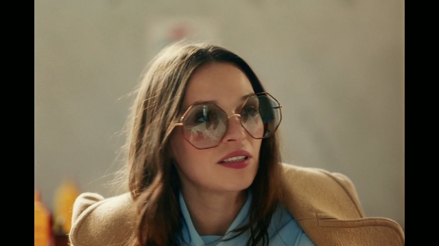 Video Reference: eyewear, glasses, vision care, human hair color, sunglasses, hairstyle, chin, girl, blond, cool, Person