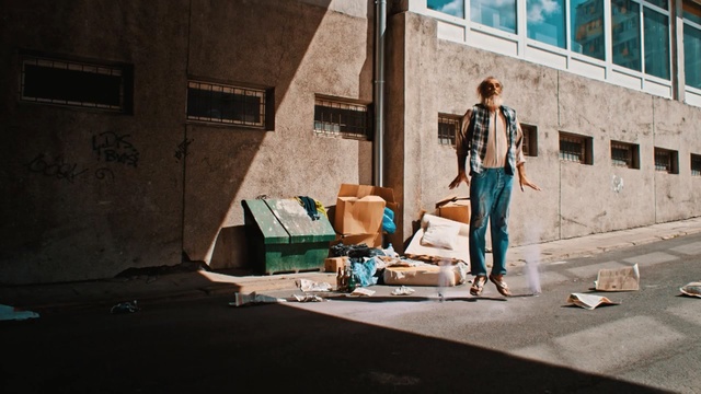 Video Reference: Snapshot, Street, Sitting, Window, Road, Shadow, City, Art, Person