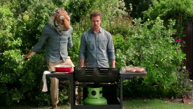 Video Reference: Outdoor grill, Barbecue, Garden, Lawn, Barbecue grill, Shrub, Kitchen appliance, Furniture, Table, Grass