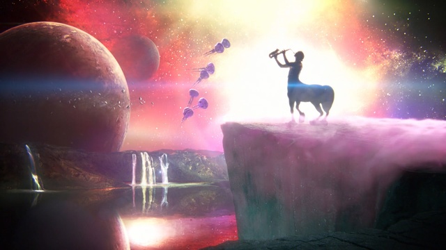 Video Reference: Light, Sky, Atmosphere, Illustration, Graphics, Space, Graphic design, Fictional character, Deer, Art