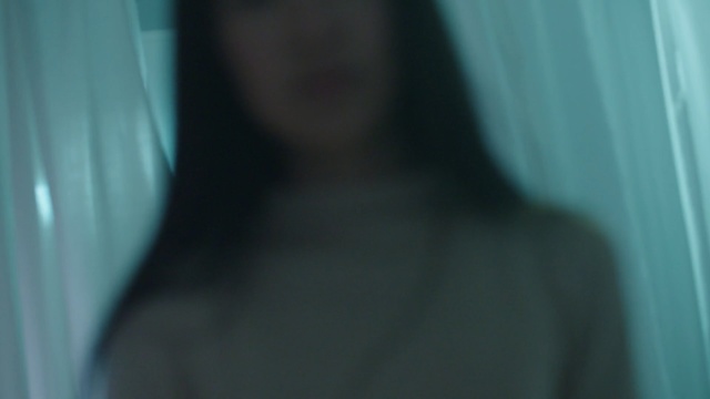 Video Reference: blue, black, photograph, green, light, snapshot, shoulder, girl, eye, dress