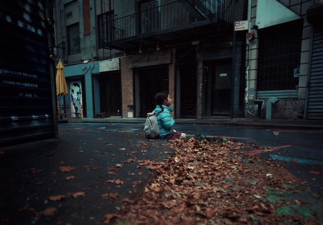 Video Reference: Blue, Green, Turquoise, Snapshot, Street, Human, Infrastructure, Adaptation, Night, Tree