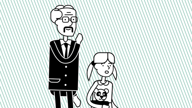 Video Reference: Cartoon, Line art, Illustration, Text, Animated cartoon, Black-and-white, Art, Font, Drawing, Monochrome