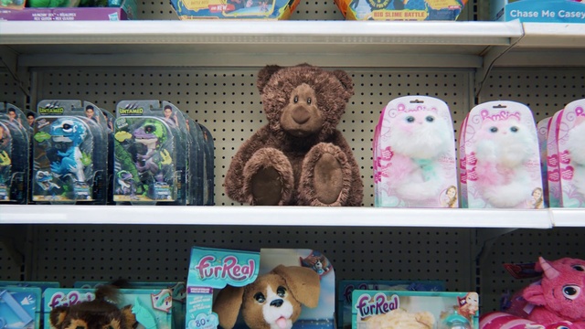 Video Reference: Toy, Teddy bear, Shelf, Plush, Stuffed toy, Pink, Brown, Collection, Room, Bear
