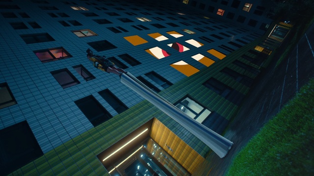 Video Reference: Architecture, Sky, House, Screenshot, Building, City, Space, Games, Light, Black, Sitting, Room, Tiled, Standing, Green, White, Large, Kitchen, Red, Yellow, Computer, Table, Colorful, Blue, Night, Track, Train, Man, Clock, Skyscraper, Window