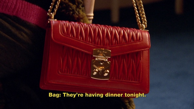 Video Reference: Red, Handbag, Bag, Fashion accessory, Leather, Material property, Rectangle, Magenta