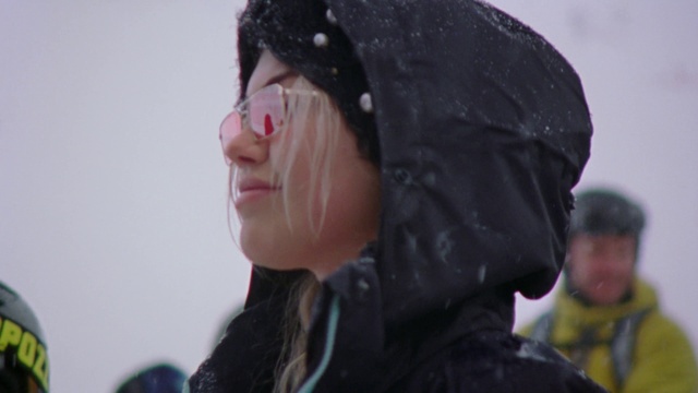 Video Reference: Outerwear, Snow, Black hair, Headgear, Fun, Action figure, Jacket