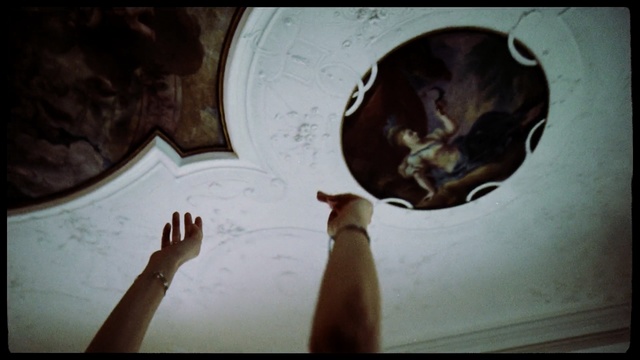 Video Reference: Eye, Hand, Art, Architecture, Stock photography, Tints and shades, Finger, Visual arts, Ceiling, Illustration, Indoor, Sitting, Table, Photo, Man, Fireplace, Dog, Cat, White, Computer, Holding, Mirror