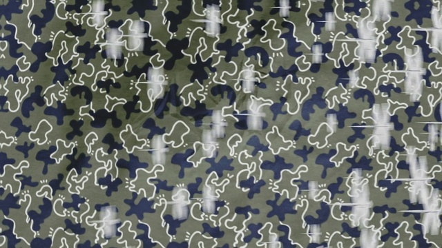 Video Reference: blue, pattern, metal, design, material, symmetry, Person