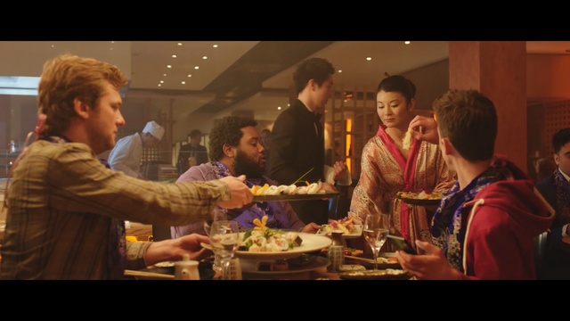 Video Reference: Conversation, Meal, Fun, Interaction, Friendship, Restaurant, Event, Supper, Human, Dinner, Person