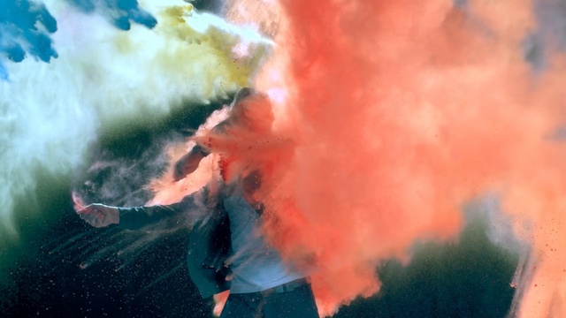 Video Reference: sky, smoke, geological phenomenon, atmosphere, computer wallpaper, cloud, explosion, Person