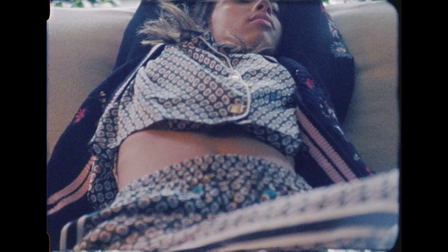 Video Reference: blue, girl, sitting, arm, cool, textile, product, knitting, pattern, shoe