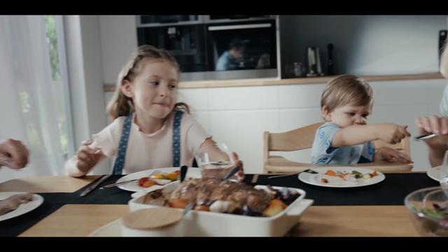 Video Reference: Meal, Eating, Child, Food, Brunch, Lunch, Breakfast, Dish, Supper, Dinner, Person