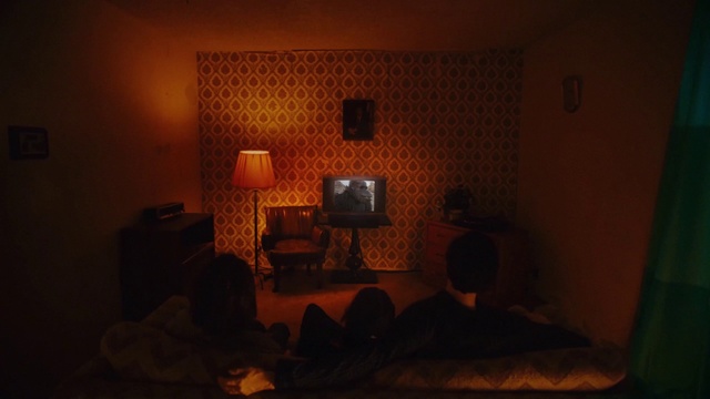 Video Reference: Room, Light, Sky, Furniture, House, Night, Interior design, Darkness, Wood, Table