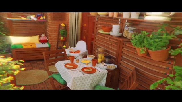 Video Reference: Room, Table, Furniture, House, Interior design, Plant, Play
