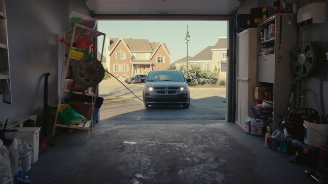 Video Reference: car, motor vehicle, vehicle, transport, family car, road, street, asphalt, automotive exterior, house, Person