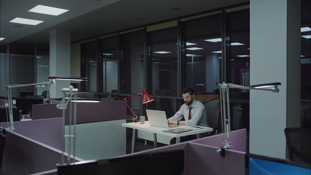 Video Reference: Office, Building, Architecture, Glass, Interior design, Room, Desk, Furniture