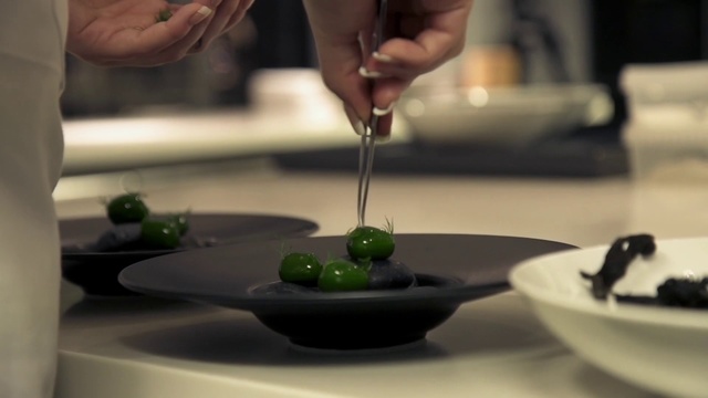 Video Reference: Food, Culinary art, À la carte food, Dish, Cuisine, Hand, Olive, Restaurant, Recipe, Garnish