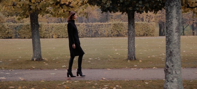 Video Reference: tree, woody plant, grass, plant, girl, recreation, walking, shadow, autumn, winter, Person