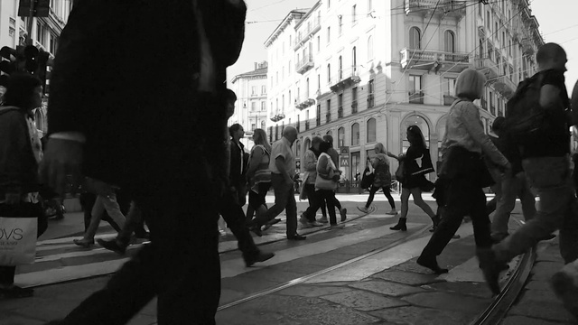 Video Reference: Black, White, Monochrome, People, Black-and-white, Street, Pedestrian, Standing, Town, Monochrome photography, Person