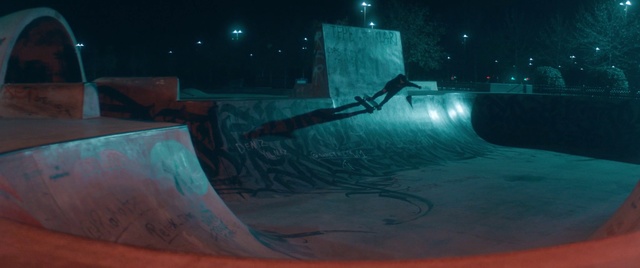 Video Reference: Blue, Light, Sport venue, Skatepark, Night, Space, World