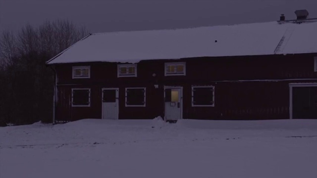 Video Reference: Snow, Winter, Home, House, Tree, Building, Sky, Rural area, Night, Architecture, Person