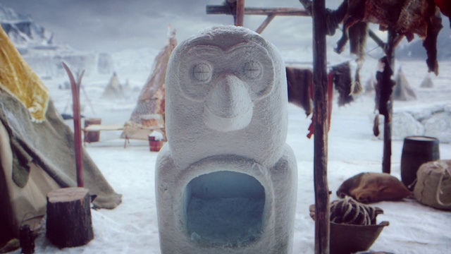 Video Reference: Sculpture, Carving, Art, Winter, Snow, Stone carving, Fictional character, Artifact