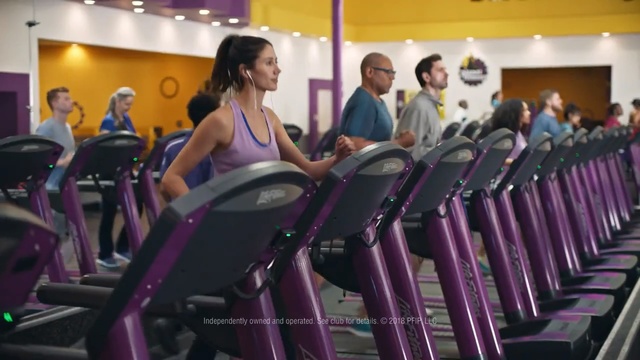 Video Reference: gym, structure, room, sport venue, purple, leisure, exercise machine, physical fitness, physical exercise, indoor cycling, Person