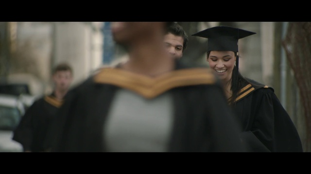 Video Reference: Academic dress, Graduation, Scholar, Phd, Mortarboard, Headgear, Smile, Interaction, Event, Conversation