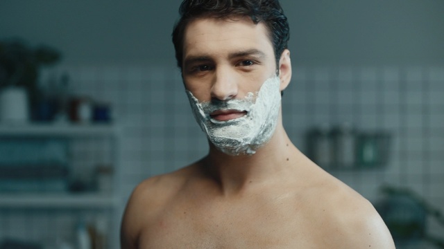 Video Reference: mask, crazy, face, covering, mustache, portrait, disguise, attractive, Person