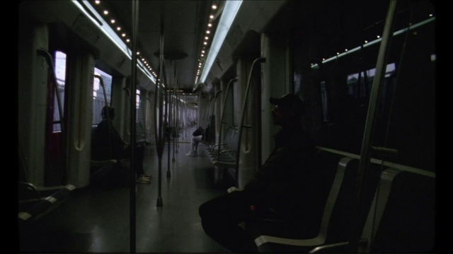 Video Reference: Transport, Light, Darkness, Urban area, Public transport, Building, Room, Architecture, Train, Photography