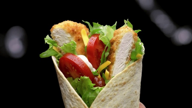 Video Reference: Dish, Food, Cuisine, Fast food, Sandwich wrap, Junk food, Ingredient, Gyro, Kati roll, Sandwich