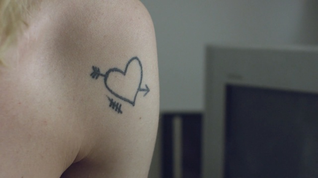 Video Reference: Shoulder, Tattoo, Arm, Joint, Temporary tattoo, Font, Neck, Leg, Human body, Muscle