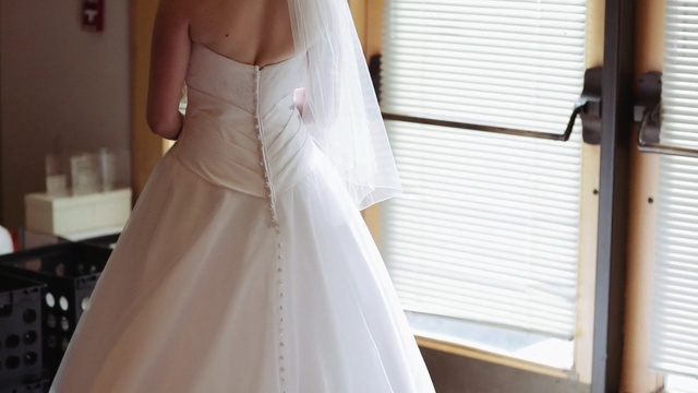 Video Reference: gown, wedding dress, dress, bridal clothing, bride, shoulder, bridal accessory, girl, joint, photo shoot