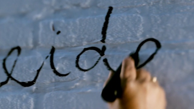 Video Reference: close up, font, handwriting, freezing, writing, snow, winter