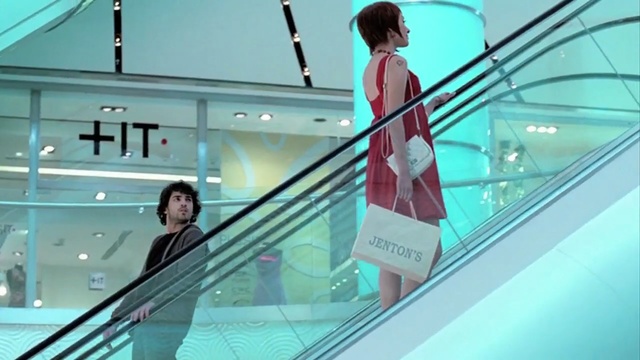 Video Reference: escalator, snapshot, leisure, glass, leisure centre, line, technology, product, Person