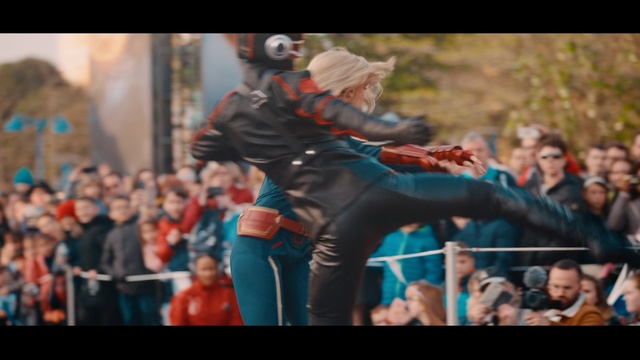 Video Reference: Fictional character, Superhero, Crowd, Person