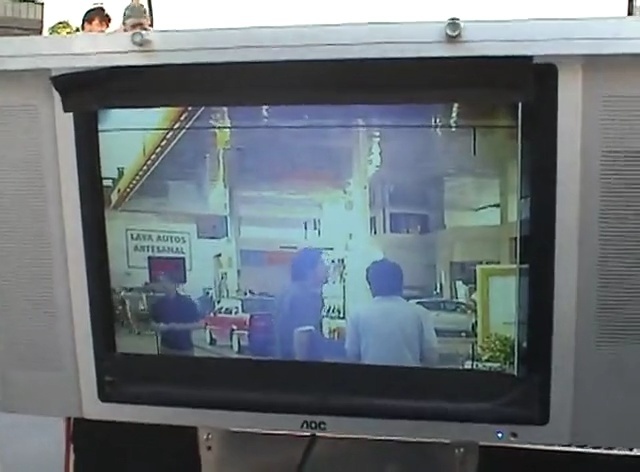 Video Reference: screen, display device, technology, television, electronics, television set, electronic device, computer monitor, multimedia, media, Person