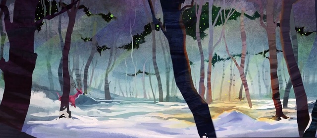 Video Reference: tree, painting, art, winter, watercolor paint, snow, ice, paint, acrylic paint, modern art, Person