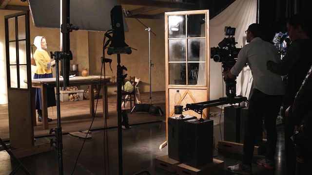 Video Reference: film studio, tourist attraction, darkness, furniture, filmmaking, window, Person